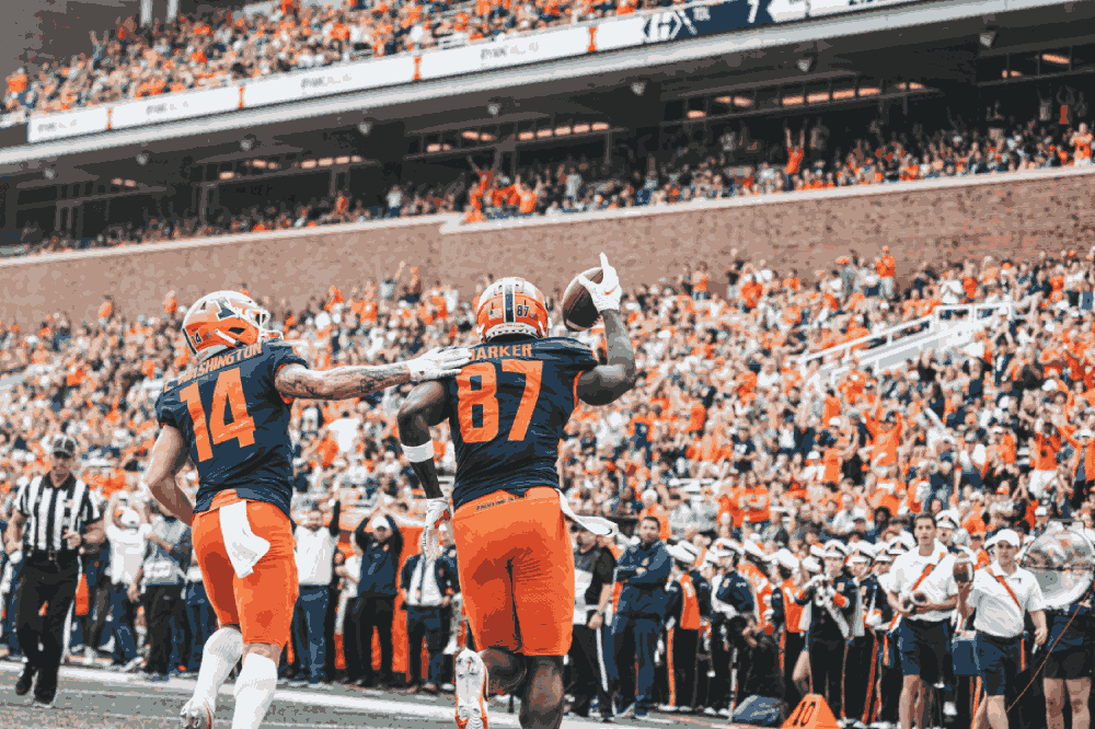 Football players celebrating a victory
