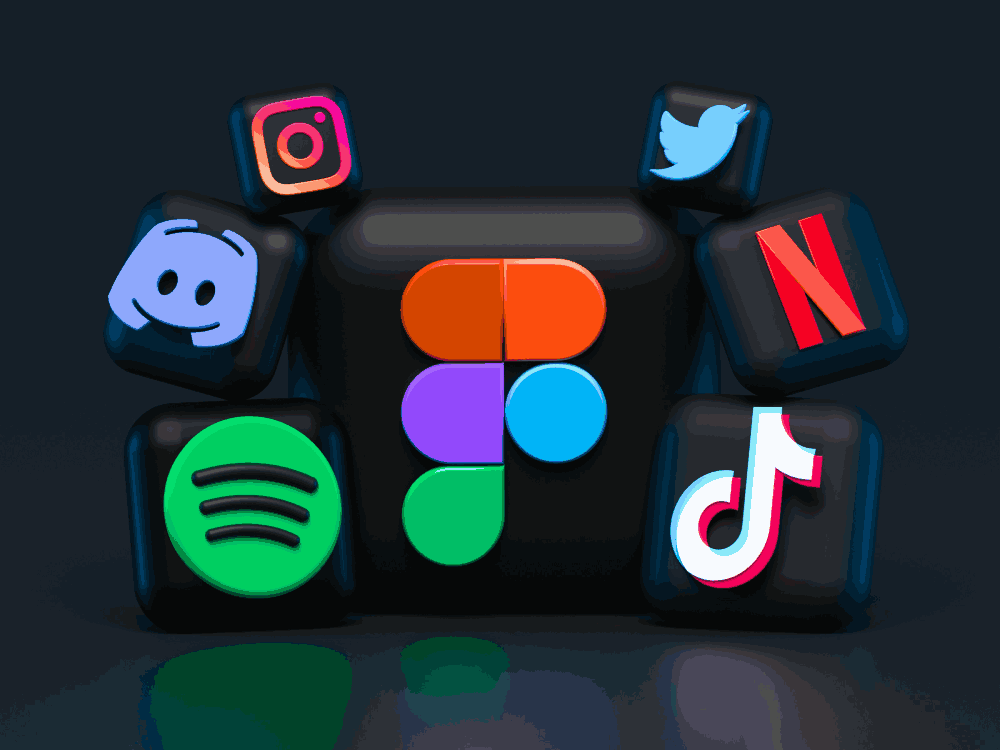 Group of logs depicting different social media sites